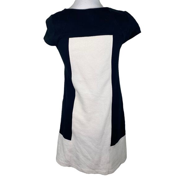 Anthropologie Maeve Corby Colorblock Shift Dress Black Cream Size S - Picture 11 of 16